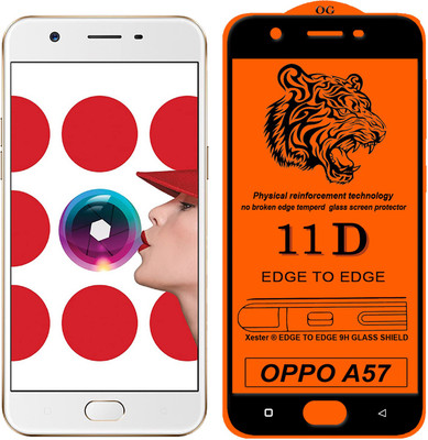 Xester Edge To Edge Tempered Glass for Oppo A57(Pack of 1)