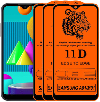 Xester Edge To Edge Tempered Glass for Samsung Galaxy M01(Pack of 3)