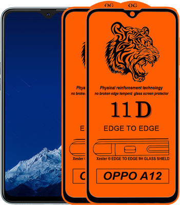 HQ Protection Edge To Edge Tempered Glass for Oppo A12(Pack of 2)