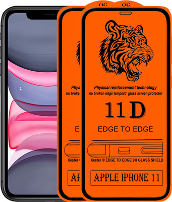 FIVE-O Edge To Edge Tempered Glass for : Apple Iphone 11(Pack of 2)