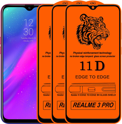 Xester Edge To Edge Tempered Glass for Realme 3 Pro(Pack of 3)