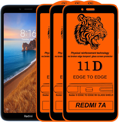 Rofix star Edge To Edge Tempered Glass for Redmi 7a(Pack of 3)