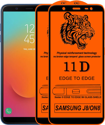 PFOAM Edge To Edge Tempered Glass for Samsung Galaxy J8(Pack of 2)