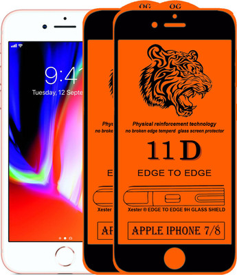 PFOAM Edge To Edge Tempered Glass for Apple Iphone 8(Pack of 2)