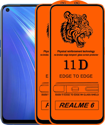 HQ Protection Edge To Edge Tempered Glass for Realme 6(Pack of 2)