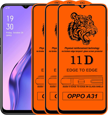 Rofix star Edge To Edge Tempered Glass for Oppo A31(Pack of 3)
