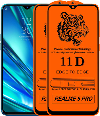 PFOAM Edge To Edge Tempered Glass for Realme 5 Pro(Pack of 2)