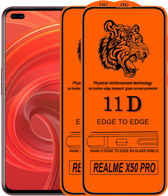 Xester Edge To Edge Tempered Glass for Realme X50 Pro(Pack of 2)