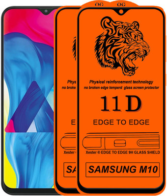PFOAM Edge To Edge Tempered Glass for Samsung Galaxy M10(Pack of 2)