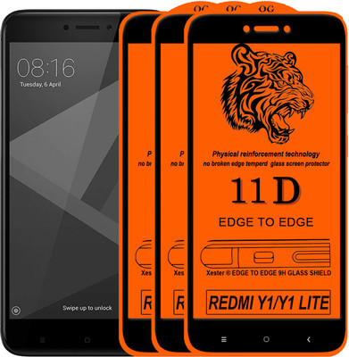 PFOAM Edge To Edge Tempered Glass for Mi Redmi Y1 Lite(Pack of 3)