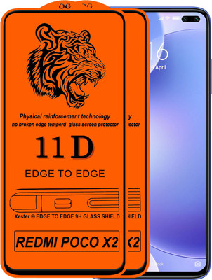 Rofix star Edge To Edge Tempered Glass for Xiaomi Poco X2(Pack of 2)