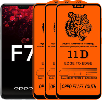 Xester Edge To Edge Tempered Glass for Oppo F7 Youth(Pack of 3)