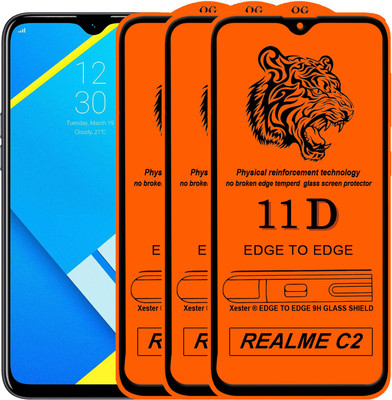 Rofix star Edge To Edge Tempered Glass for Realme C2(Pack of 3)