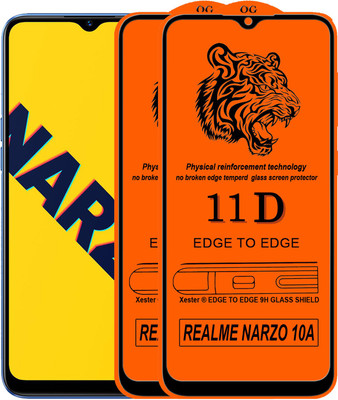 Xester Edge To Edge Tempered Glass for Realme Narzo 10A(Pack of 2)