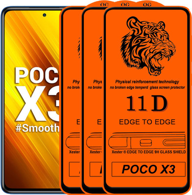 Xester Edge To Edge Tempered Glass for POCO X3(Pack of 3)