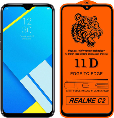 GORILLA PRO Edge To Edge Tempered Glass for . Realme C2(Pack of 1)