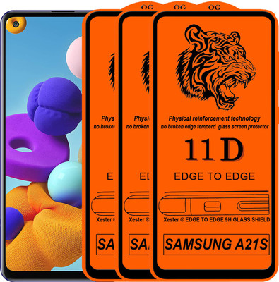 Xester Edge To Edge Tempered Glass for Samsung Galaxy A21S(Pack of 3)