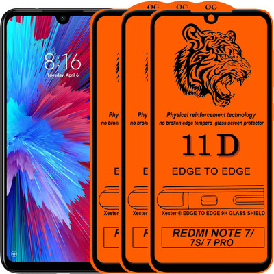 Xester Edge To Edge Tempered Glass for Redmi Note 7s(Pack of 3)