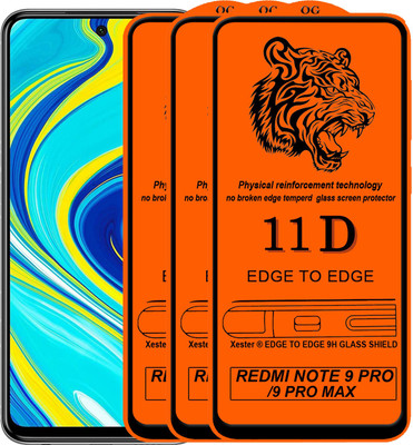 Xester Edge To Edge Tempered Glass for Redmi Note 9 Pro Max(Pack of 3)