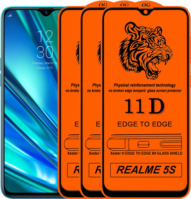 Xester Edge To Edge Tempered Glass for Realme 5s(Pack of 3)