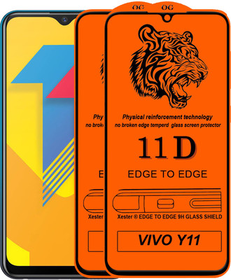 Xester Edge To Edge Tempered Glass for Vivo Y11(Pack of 2)