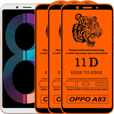 Xester Edge To Edge Tempered Glass for Oppo A83(Pack of 3)