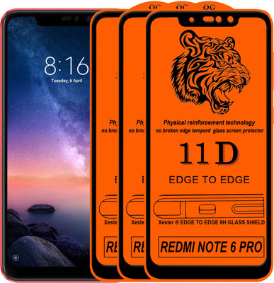 PFOAM Edge To Edge Tempered Glass for Mi Redmi Note 6 Pro(Pack of 3)