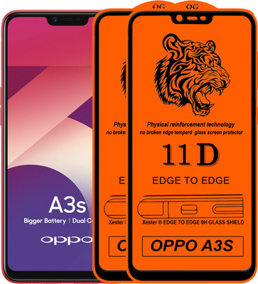 Rofix star Edge To Edge Tempered Glass for Oppo A3s(Pack of 2)
