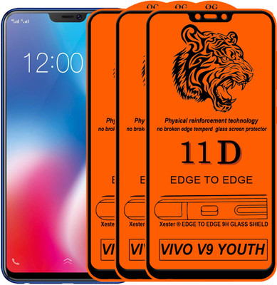 HQ Protection Edge To Edge Tempered Glass for Vivo V9 Youth(Pack of 3)