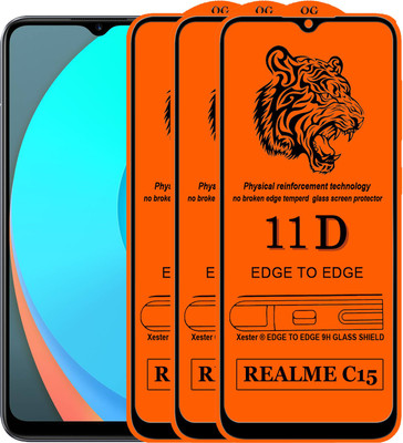 Rofix star Edge To Edge Tempered Glass for Realme C15(Pack of 3)