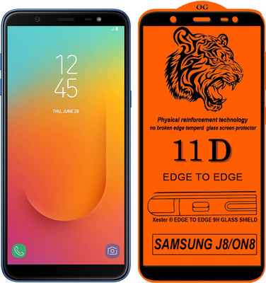 XRENGTH Edge To Edge Tempered Glass for Samsung Galaxy J8(Pack of 1)