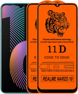 Xester Edge To Edge Tempered Glass for Realme Narzo 10(Pack of 2)