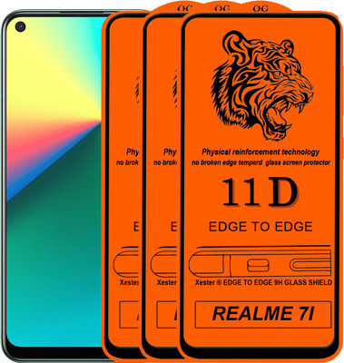 Rofix star Edge To Edge Tempered Glass for REALME 7I(Pack of 3)