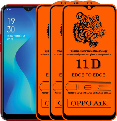 PFOAM Edge To Edge Tempered Glass for Oppo A1k(Pack of 3)