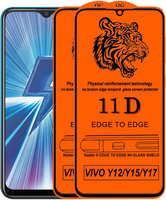 Xester Edge To Edge Tempered Glass for Vivo Y17(Pack of 2)
