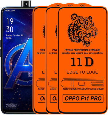 PFOAM Edge To Edge Tempered Glass for Oppo F11 Pro(Pack of 3)