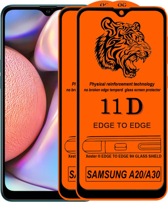PFOAM Edge To Edge Tempered Glass for Samsung Galaxy A20(Pack of 2)