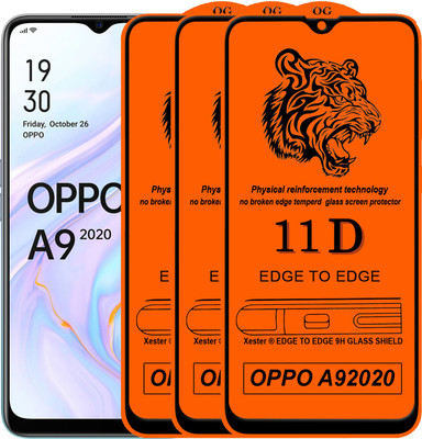 HQ Protection Edge To Edge Tempered Glass for Oppo A9(Pack of 3)