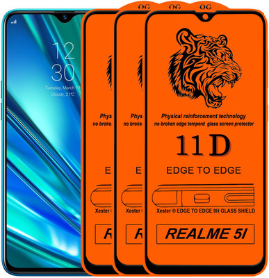Xester Edge To Edge Tempered Glass for Realme 5i(Pack of 3)