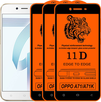 Xester Edge To Edge Tempered Glass for Oppo A71(Pack of 3)