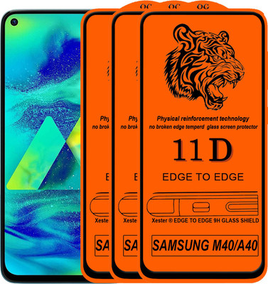 Xester Edge To Edge Tempered Glass for Samsung Galaxy M40(Pack of 3)