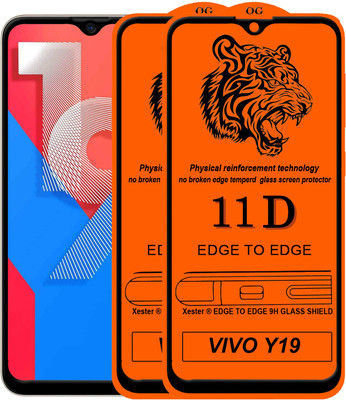 PFOAM Edge To Edge Tempered Glass for Vivo Y19(Pack of 2)