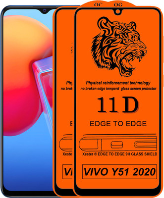 HQ Protection Edge To Edge Tempered Glass for VIVO Y51 2020(Pack of 2)