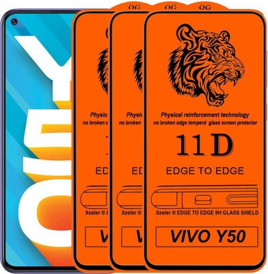 PFOAM Edge To Edge Tempered Glass for Vivo Y50(Pack of 3)