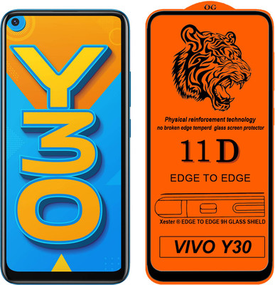 Xester Edge To Edge Tempered Glass for Vivo Y30(Pack of 1)