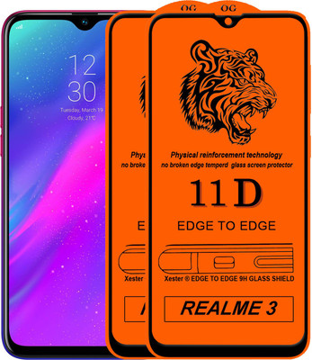 PFOAM Edge To Edge Tempered Glass for Realme 3(Pack of 2)