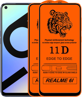 PFOAM Edge To Edge Tempered Glass for Realme 6i(Pack of 2)