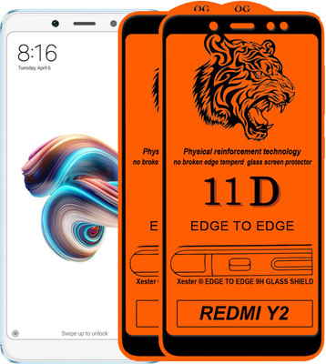 PFOAM Edge To Edge Tempered Glass for Mi Redmi Y2(Pack of 2)