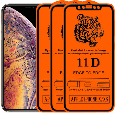 Xester Edge To Edge Tempered Glass for Apple iPhone X(Pack of 3)