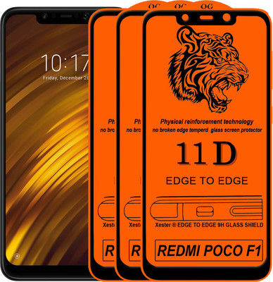 PFOAM Edge To Edge Tempered Glass for POCO F1(Pack of 3)